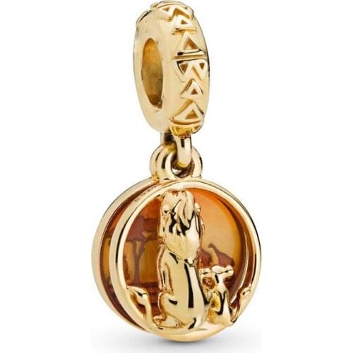 Fine jewelry 925 sterling silver Lion King Dangle Charm fit original Pandora bracelet silver bead making birthday gift for women