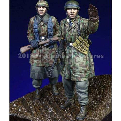 1/35 Fallschirmjaeger, Set, with 2 different heads, 2 figure, Resin Model Soldier GK, Unassembled and unpainted kit