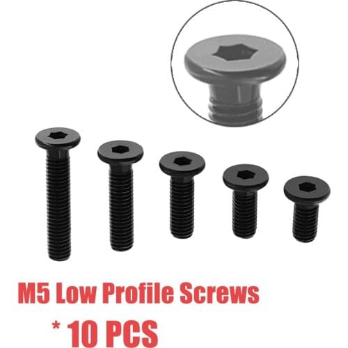 10pcs/Lot 3D Printer Parts M5 Low Profile Screws M5*8/10/12/15/20/25/30mm Black Color M5 Low Profile Screws