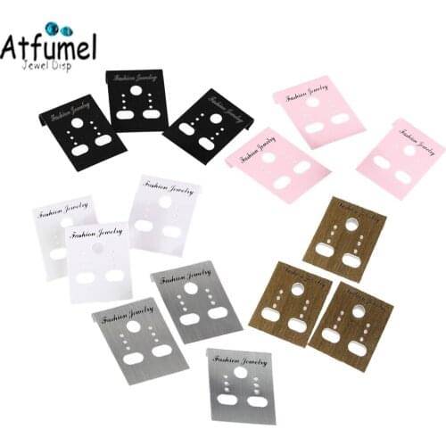 100Pcs Earring Ear Studs Organizer Holder Mini Plastic Fashion Jewelry Screen Earrings Display Storage Rack Cards Tag 5 Colors