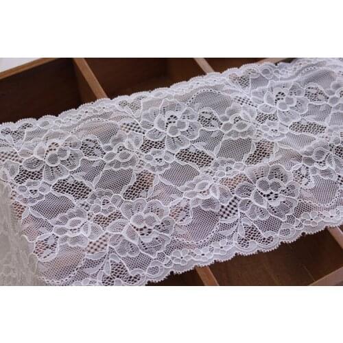 17cm Wide 10meters/lot Hight Quality White Black Elastic Lace Decoration DIY Clothes Accessories
