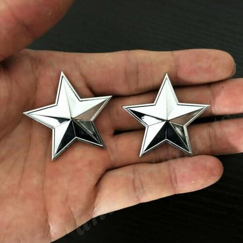 2pcs Chrome Metal Pentacle Pentagram CPC Car Trunk Emblem Badge Decal Sticker