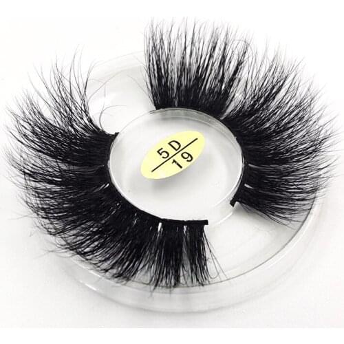 25mm 5D 19 Long Fluffy Mink Lashes Natural Extra Length 3D Mink Lashes Volume 6D Eyelashes Full Strip Cross False Lashes