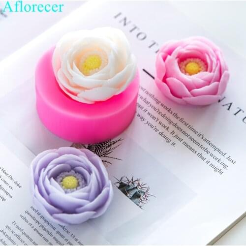 3D Flower Silicone Candle Mold Rose Handmade Soap Silicone Molds Aromatherapy Plaster Mold Silicone Sugarcraft Fondant Mold