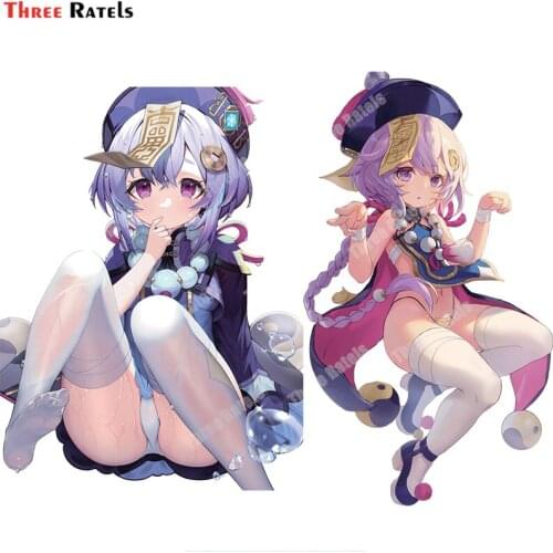 Three Ratels A822 Qiqi Genshin Impact Anime Girl Stickers For Volkswagen Car Door&Mirror Decor Decals Vinyl Material