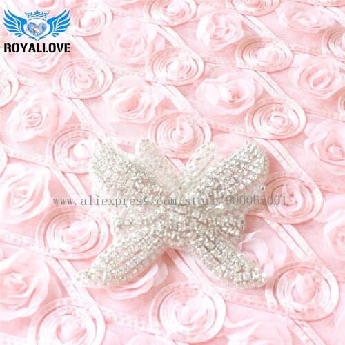 Rhinestone Applique Bridal Accessories Crystal Trim Rhinestone Beaded Applique Wedding Dress Sash Belt Headband Jewelry 50Pcs