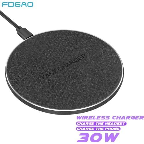 FDGAO 30W Fast Wireless Charger For Samsung Galaxy S20 S10 S9 Note 20 10 9 Qi Charging Pad for iPhone 11 Pro XS Max XR X 8 Plus