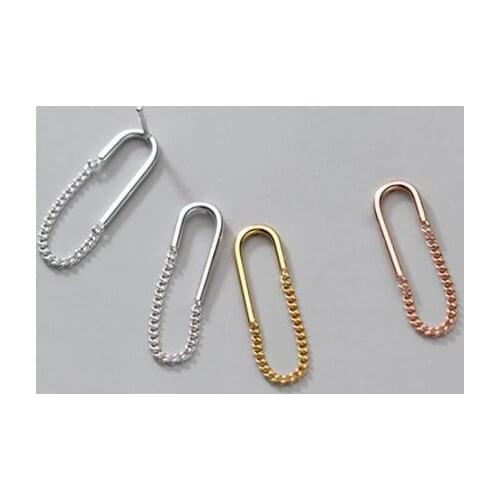 Bohi Authentic Real 100% 925 Sterling Silver fine Jewelry Oval dangle chain Earrings Tassel C-G8953