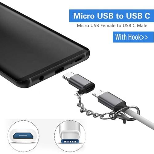 Keychain USB Type-C Male To Micro USB Female USB C Charging Data Adapter Connector for Nexus 5x Xiaomi Huawei Lenovo Zuk Z2 Pro