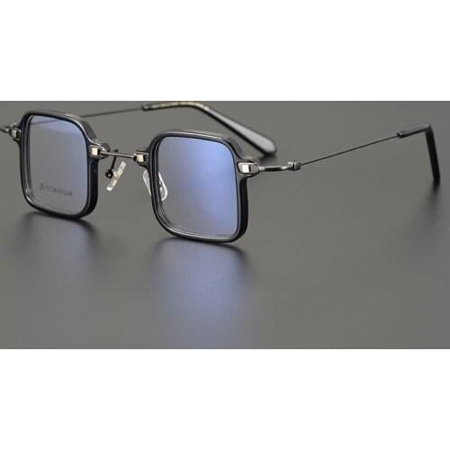 Brand Designer Square Lens Acetate Titanium Glasses Frame Men High Quality Handmade Eyeglasses Women Super Light Spectacles