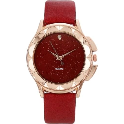 Top Style Fashion Womens Luxury Leather Band Analog Quartz Wrist Watch Golden Ladies Watch Women Dress Reloj Mujer Black Clock