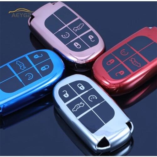 Soft TPU Car Remote Key Full Cover Case For Jeep Grand Cherokee Renegade Compass Dodge Durago Journey Charger Dart Chrysler 300C