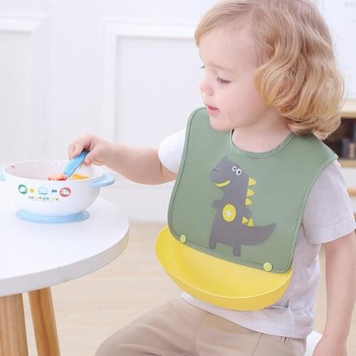 Cartoon Dinosaur Baby Bibs Waterproof Baby Feeding Stuff Toddler Girl Boy Bibs Food Catcher Children Apron Baby Accessories
