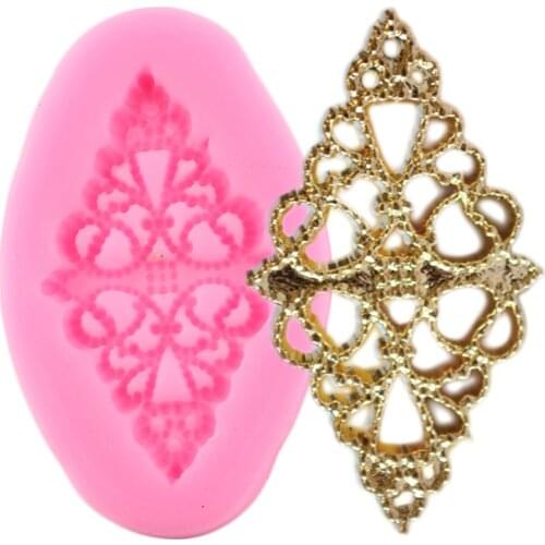 Filigree Medallion Silicone Mold Flower Lace Fondant Cake Decorating Tools DIY Jewelry Resin Molds Candy Clay Chocolate Moulds