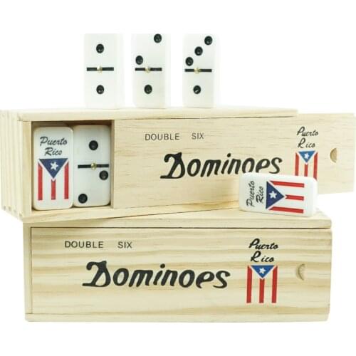 Double Six Puerto Rico Domino in Wood Box Play Table Game with Your Friends