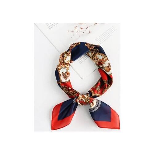 Square Silk Scarf Women Fashion Print Small Feel Satin Neck Scarfs Office Lady Head Hair Scarves Tie Girl Kerchief Bandana