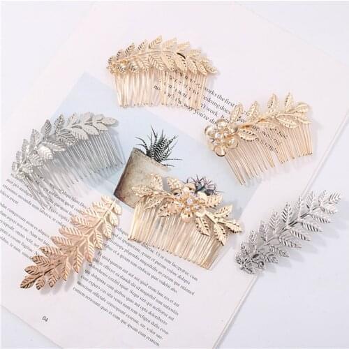 Fashion Jewelry Vintage Hair Clip Silver Color Gold Color Punk Leaves Comb Hairpins Women Girls Party Accessories Clip Hair