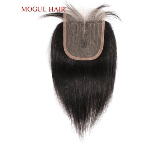 MOGUL HAIR Black Color Middle Part Closure 4*1 Lace Closure 8-18 inch Peruvian Straight Hair Remy Human Hair