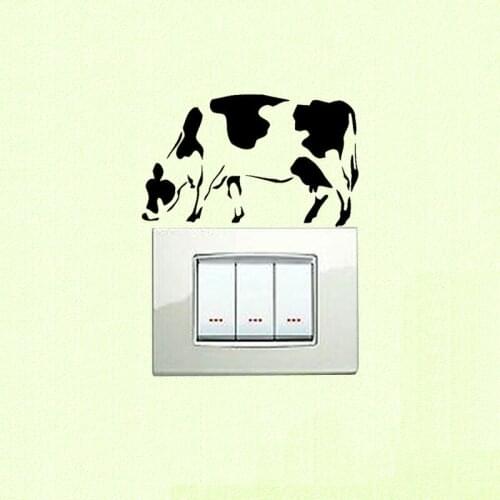 Cow Farm Animal Switch Sticker Black Vinyl Wall Decor Home Decor 3SS0113