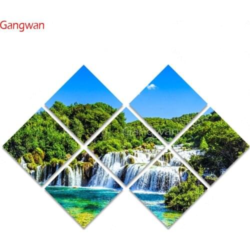 7PCS Diamond Painting Waterfall Scenery 5D Full Square Round Drill Diamond Rhinestone Embroidery Cross Stitch Picture mosaic art