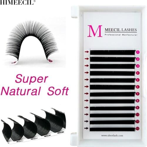 HIMEECIL False Eyelashes Individual Eyelash Extension Faux Mink Thickness 0.07 Lashes Soft For Russian Volume Eyelash Extensions