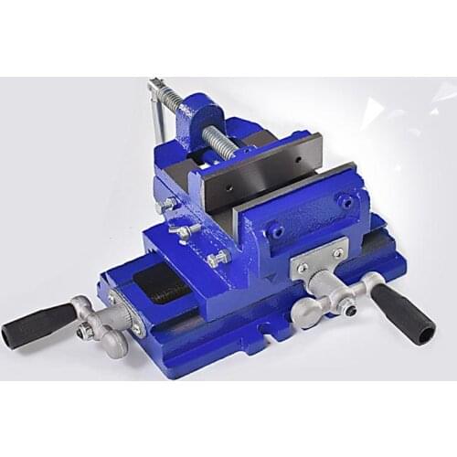 Two-Way Movement Bench Drill Operating Platform Flat Tongs Precision Bench Vise Clamp Tool Heavy Duty Cast Iron Plain Vice
