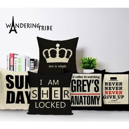 2019 New Cushion Covers Scandinavian Crown Coffee Pillowcases Car Seat Large Linen Home Sofa Decorative Bed Pillow Case Almofada