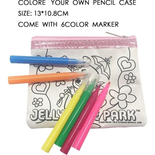 Educational toys-Kids DIY Drawing Bag coin bag Painting Watercolor Pen