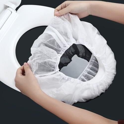 10pcs/lot Disposable Toilet Seat Cover Mat Portable Non Woven Safety Travel Camping Hotel Bathroom One-time Toilet Seat Pad