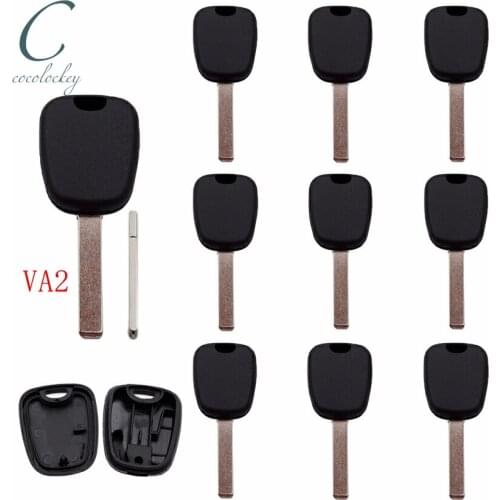 Cocolockey VA2/HU83 Key Blank Shell Transponder Chip Key Cover For peugeot 207 307 308 807 For citrien c2 NO Chip 10pcs/lots