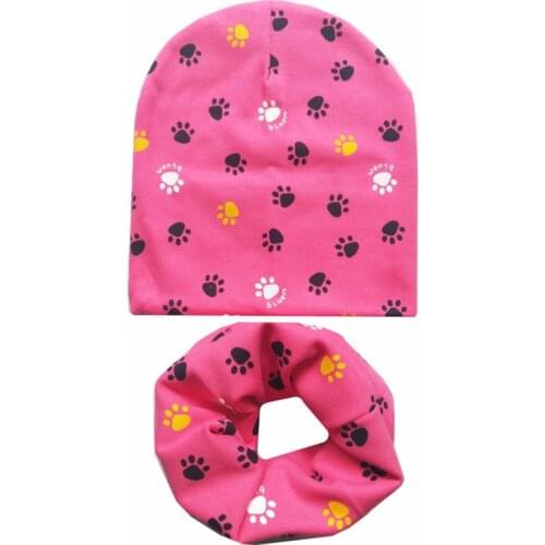 2019 Spring Autumn Winter Cotton Girls Hat Set Crochet Children Hats Boys Cap Baby Beanies Caps Toddler Kids Hat Scarf Collar