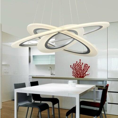 Modern Led Acrylic Rings Pendant Light Lamparas De Techo Home Lighting For Dining Room Ac85-260v Suspension Luminaire Lights