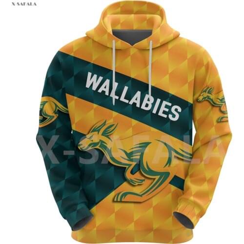 Wallabies Sporty Style Tattoo 3D Printed Hoodie Man Women Harajuku Outwear Zipper Pullover Sweatshirt Casual Jacket L22