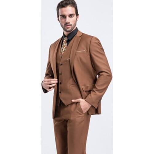 Style Jacket+Pant+Vest The European 2020 New Men Business Slim Suits Single Button Wedding Dress 3piece Blazers Coat 913