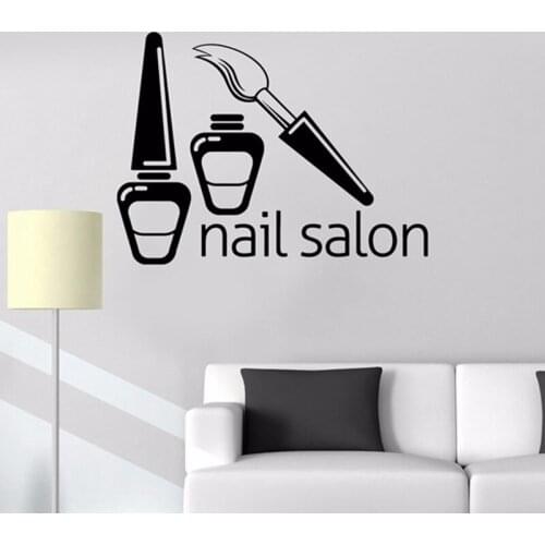Nail Salon Polish Beauty Woman Girl Wall Stickers Vinyl Decal Mural H302