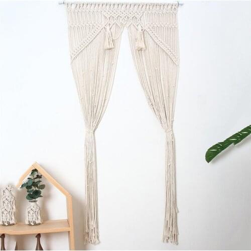 80x150cm Wall Hanging Macrame Curtain Bohemian Handwoven Tapestry Perfect Door Curtain Macrame For Bedroom Wedding Decoration
