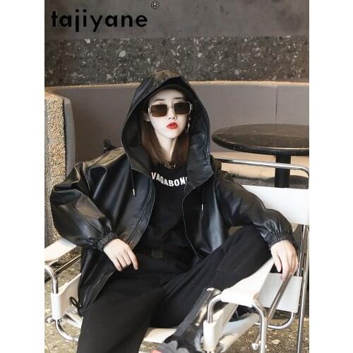 Tajiyane Real Leather Jacket Women Spring Sheepskin Coat Female Casual Hooded Jackets for Women Chaqueta Cuero Mujer Pph4503