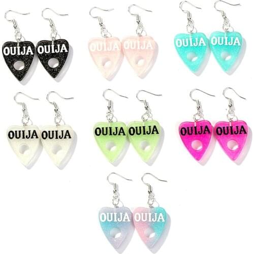 1pair Fashion Craft heart with OUIJA Drop Earrings Resin earring for Birthday Gift Child Girls Teens Jewelry