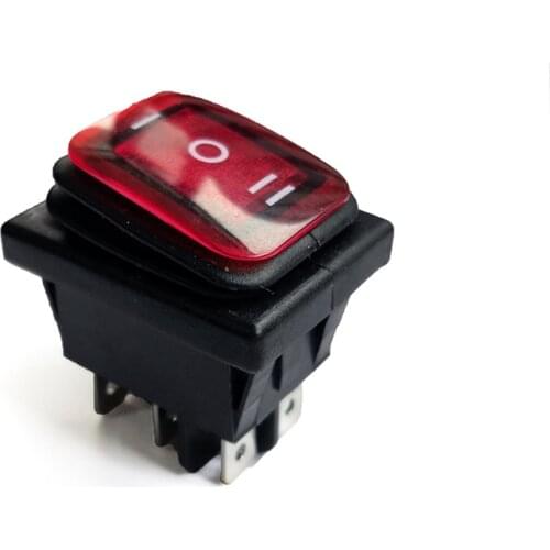 1pcs 39*29mm KCD4 Red LED 6PIN 16A/250V Snap-in ON/OFF/ON Position Boat Rocker Switch Copper Feet Waterproof switch SPDT