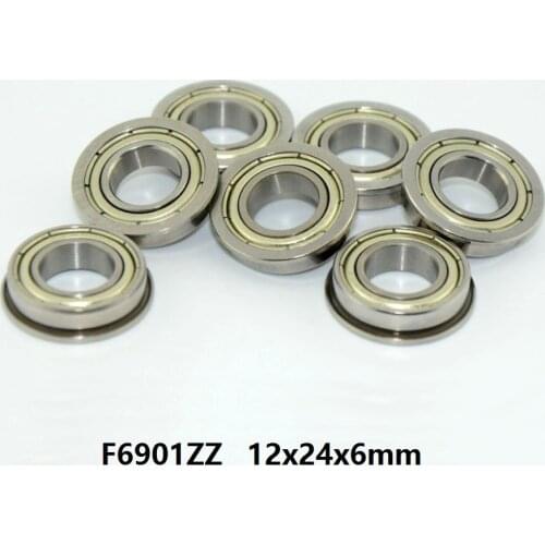 100pcs/lot F6901ZZ F6901Z F6901 ZZ Z 12x24x6 mm flange deep groove Ball Bearing flanged F 6901ZZ 12*24*6mm