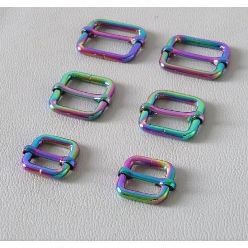 20Pcs Bag Backpack Handbag Straps Loop Metal Adjuster Buckle Webbing Slider for Dog Pet Collar Garment Leather Clasp Accessories