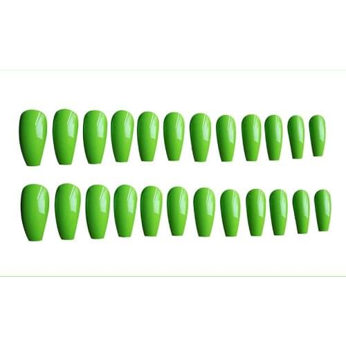 24pcs Full Cover Manicure Coffin Fake Nail Ballerina False Nails Tips Artificial Nail Art W/ Glue 6 Colors