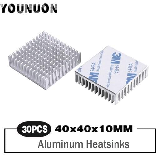30Pcs YOUNUON 40mm 40x40x11mm Aluminum Heatsink Heat Sink Radiator Cooling Cr For Electronic Chip IC LED With Thermal Conductive