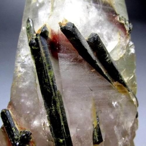 449g Quartz w/ Green/Pink Tourmaline - crystals and stones healing Mineral specimen Home Decor feng shui decoration