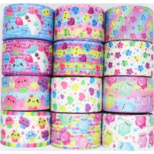 50 yards 1.5'' 38MM Cute Printed Grosgrain Ribbons For Hair Bows DIY Handmade Materials Y2020070701