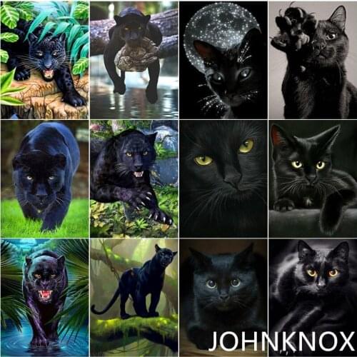 Diamond Painting Black Cat Cute Cat 5D Diy Diamond Embroidery Full Round& Square Drill Diamond Mosaic Cross Stitch Home Decor