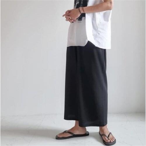 Men wide leg pants spring and autumn new fashion trend hip hop straight tube leisure loose wide leg pants