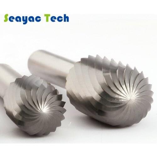 Cylindrical Ball Head Milling Cutter Carbide Tungsten Steel Grinding Head C-type single edge Slot for Wood and aluminium working