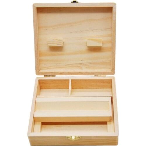 Wooden Storage Box Length With Tray Natural Handmade Wooden Tobacco And Pipe Fittings With Herbal Storage Box