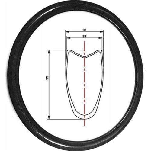 700C bicycle disc rim 55X28mm tubular carbon raod bike rim 360+/-15g 24 28H Disc brake Road rim